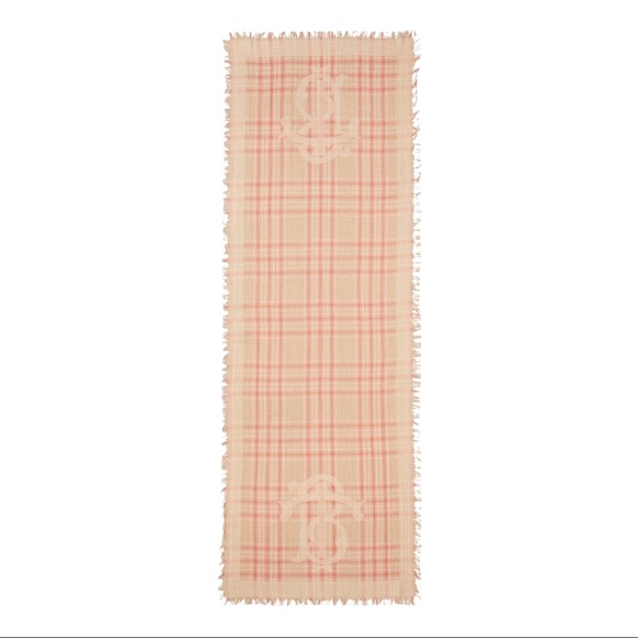 TORY BURCH LOGO BUDDY PLAID SCARF - Picture 3 of 5